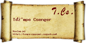 Tömpe Csenger névjegykártya
